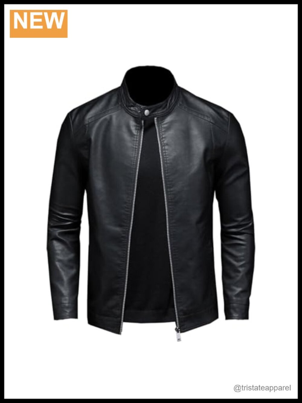 Mens Slim Leather Moto Jacket Motorcycle Biker Coat Genuine Leather